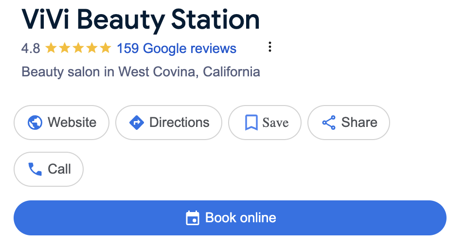 Vivi Beauty Station Google My Business